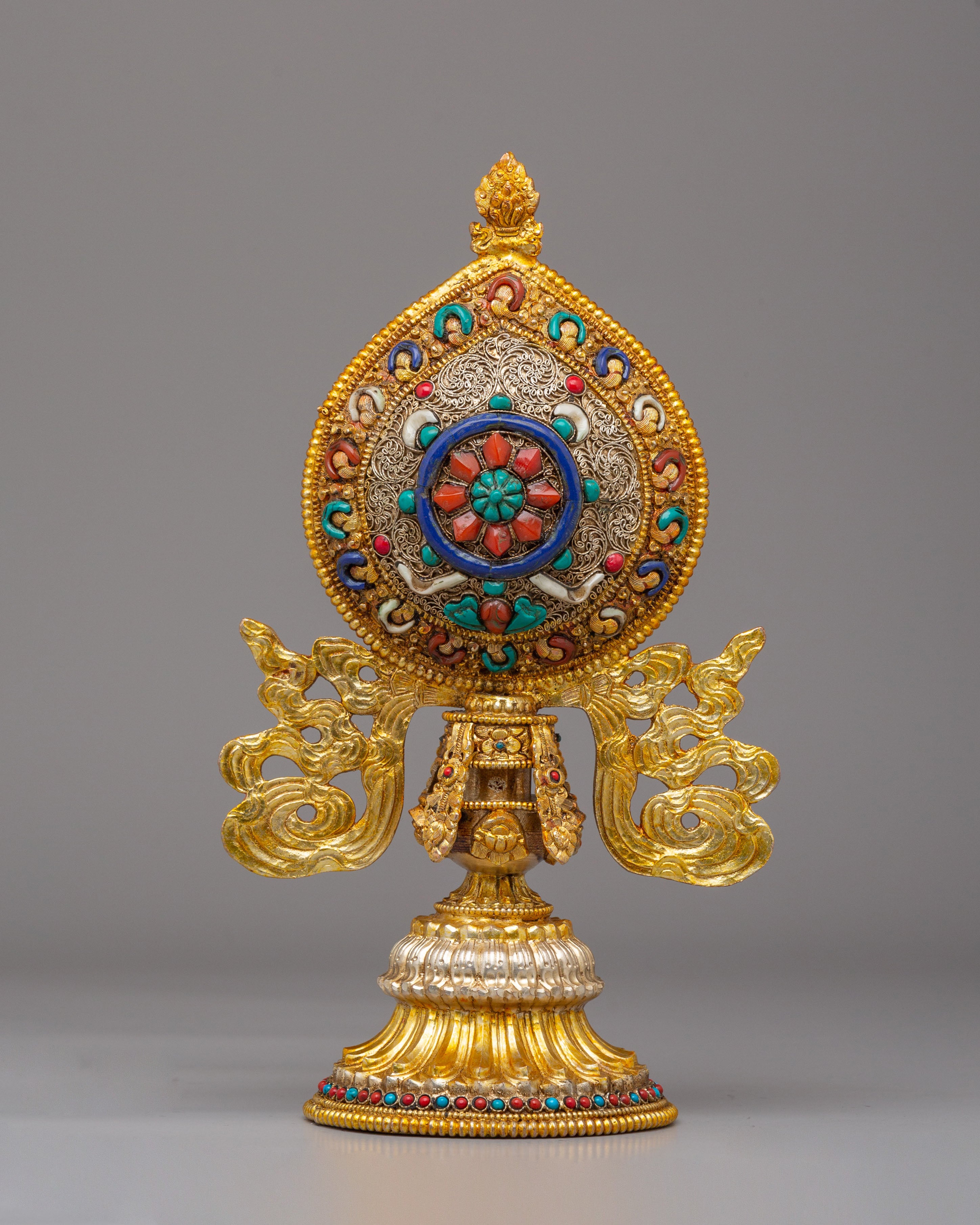 Eight Auspicious Symbols Ritual Decor | Tibetan Buddhist Altar Statue