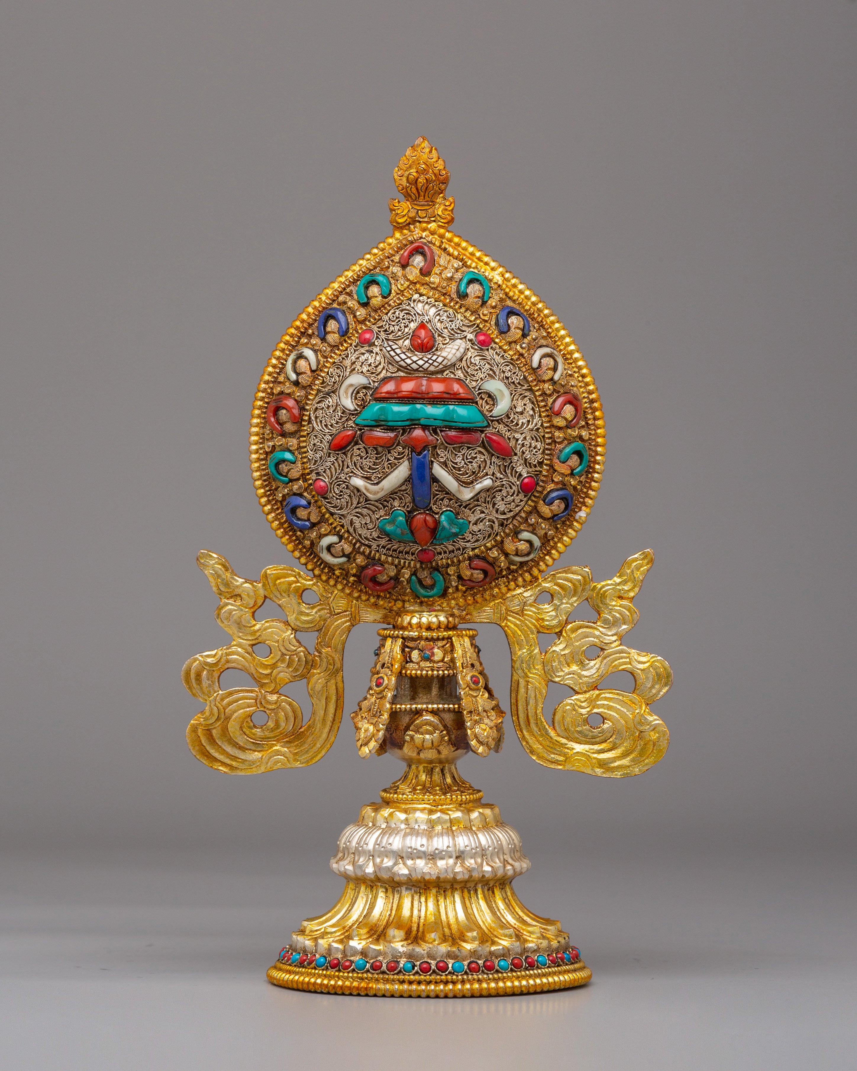 Eight Auspicious Symbols Ritual Decor | Tibetan Buddhist Altar Statue