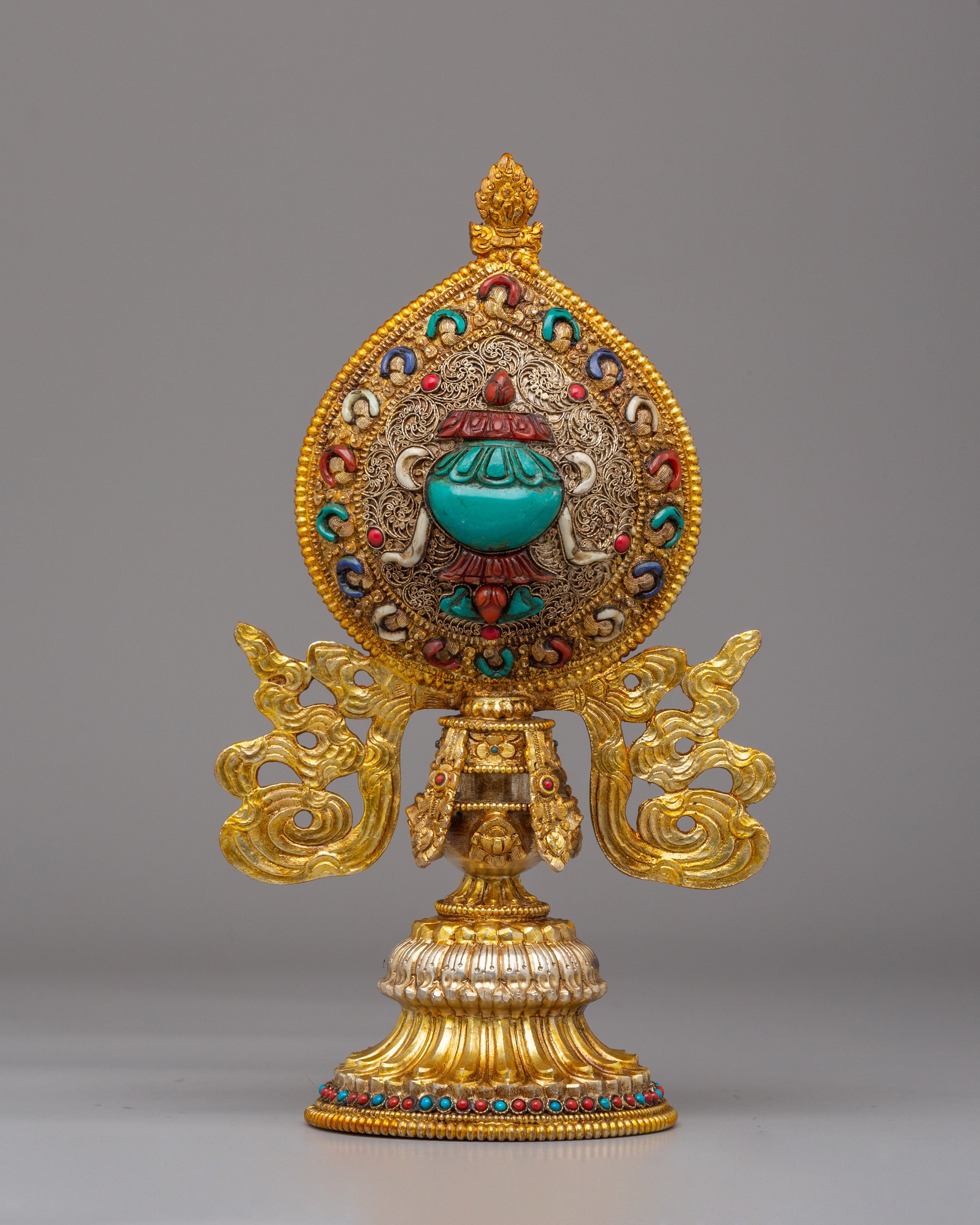 Eight Auspicious Symbols Ritual Decor | Tibetan Buddhist Altar Statue