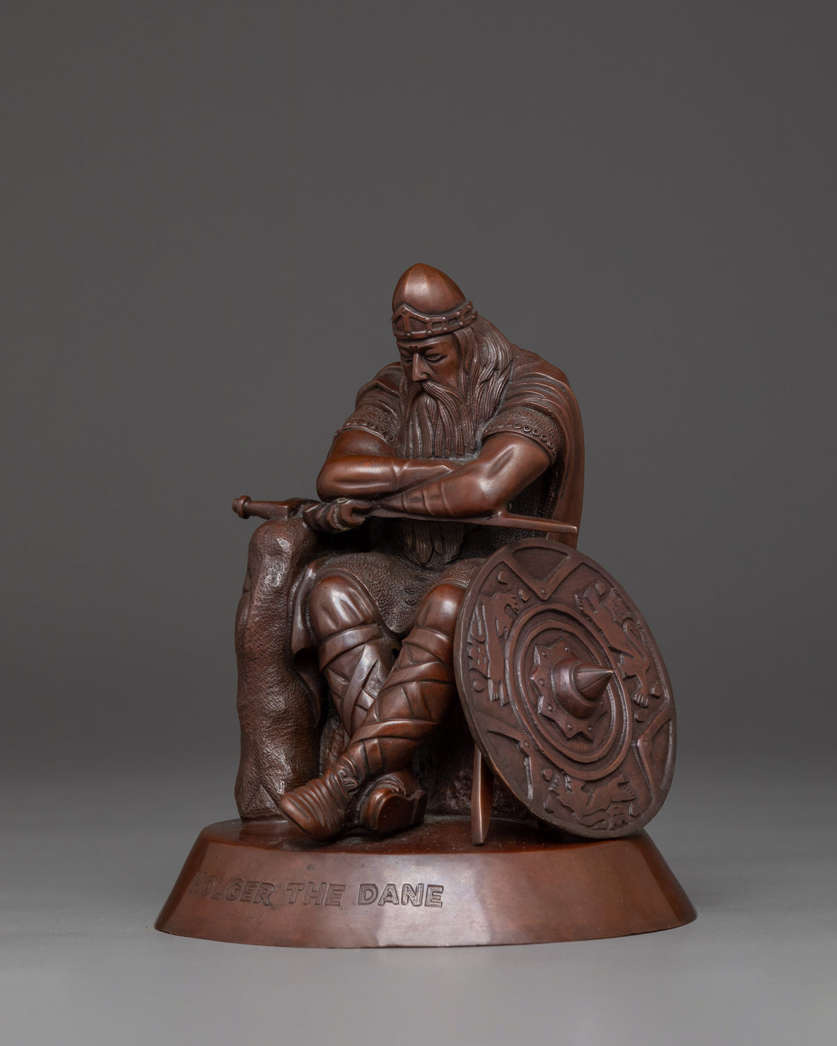 Handcrafted Holger Danske Statue | Danish Legendary Warrior Artwork