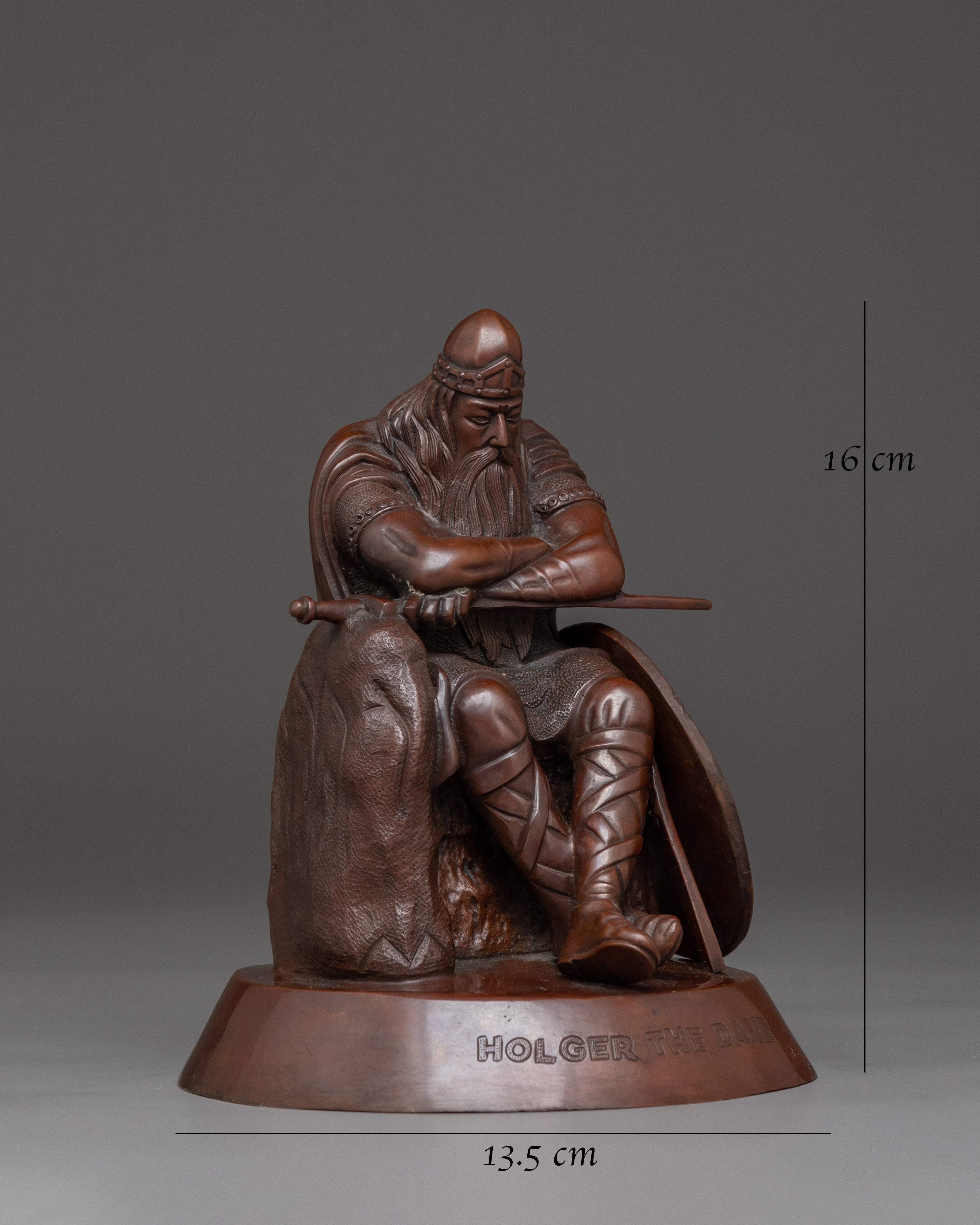 Handcrafted Holger Danske Statue | Danish Legendary Warrior Artwork