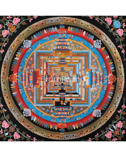 Tibetan Kalachakra Mandala Canvas Print to Enhance Your Sacred Space