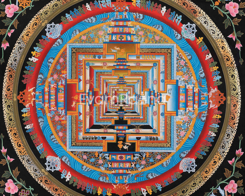 Kalachakra Mandala Thangka Print | Buddhist Art for Home Decoration