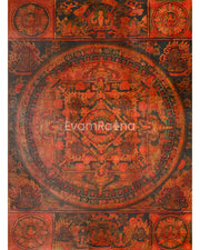Oil Varnished Vintage Buddha Mandala | Hand-Painted Artwork of Divine Healing