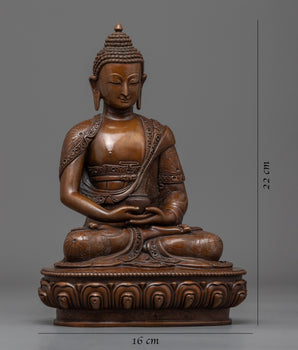 Hand Carved Buddha Amitabha Statue | Himalayan Style Buddhist Statuettes