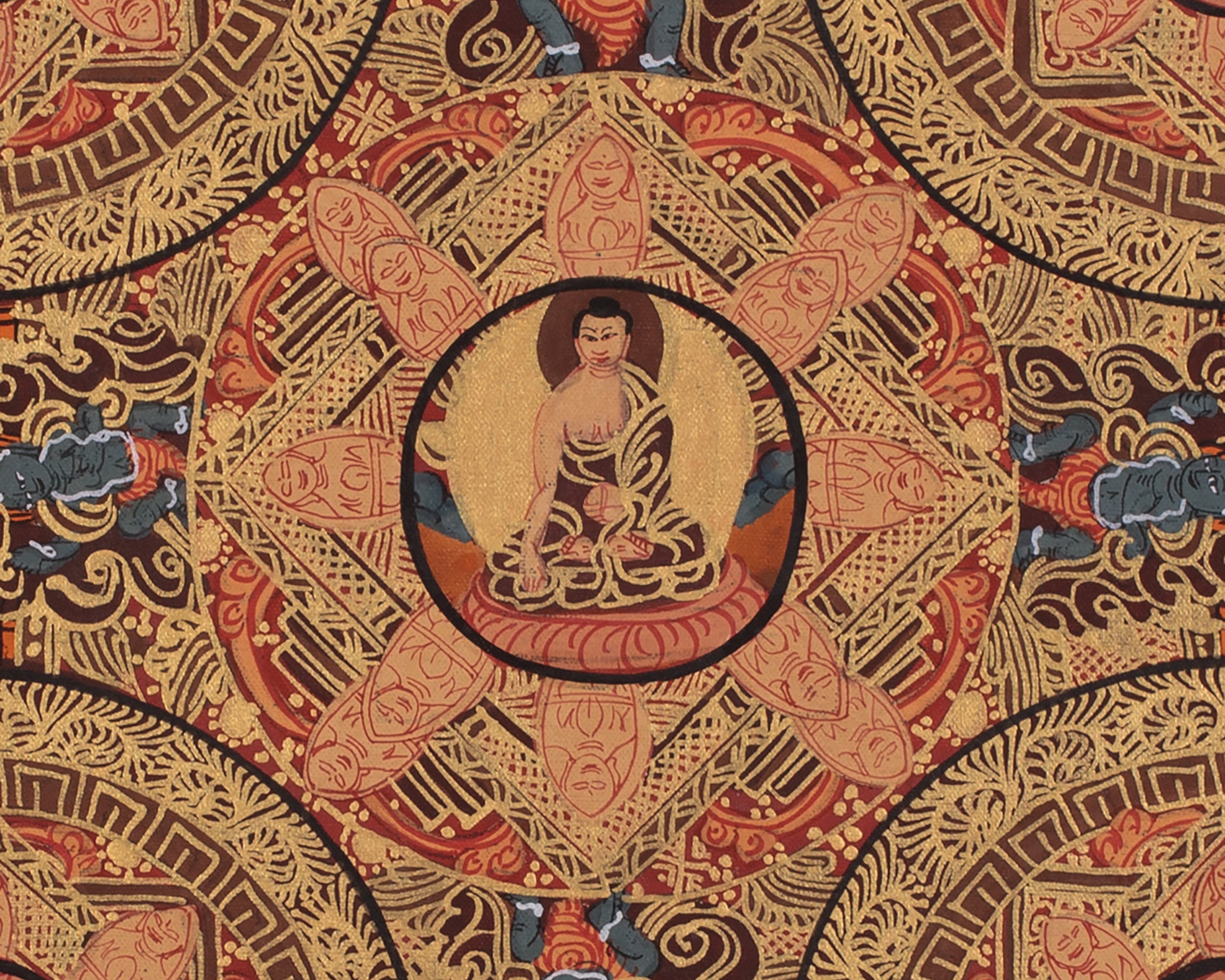 Buddha Mandala Tibetan Artwork | A Spiritual Representation of Sacred Geometry