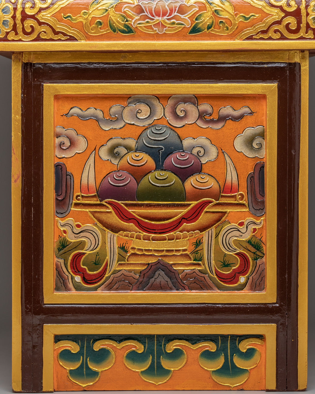 Handcrafted Tibetan Cabinet with Door | Wooden Storage Decor
