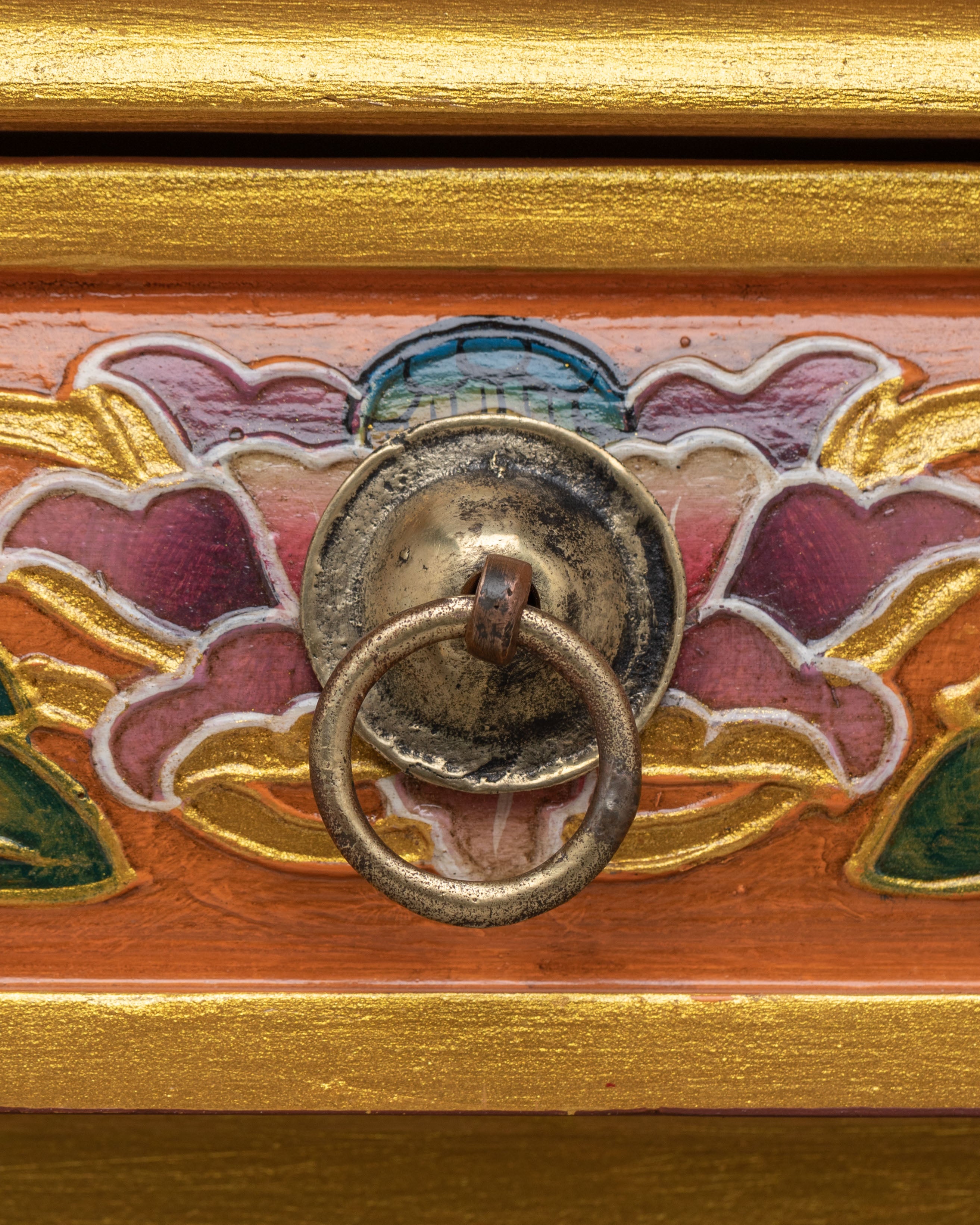 Handcrafted Tibetan Cabinet with Door | Wooden Storage Decor