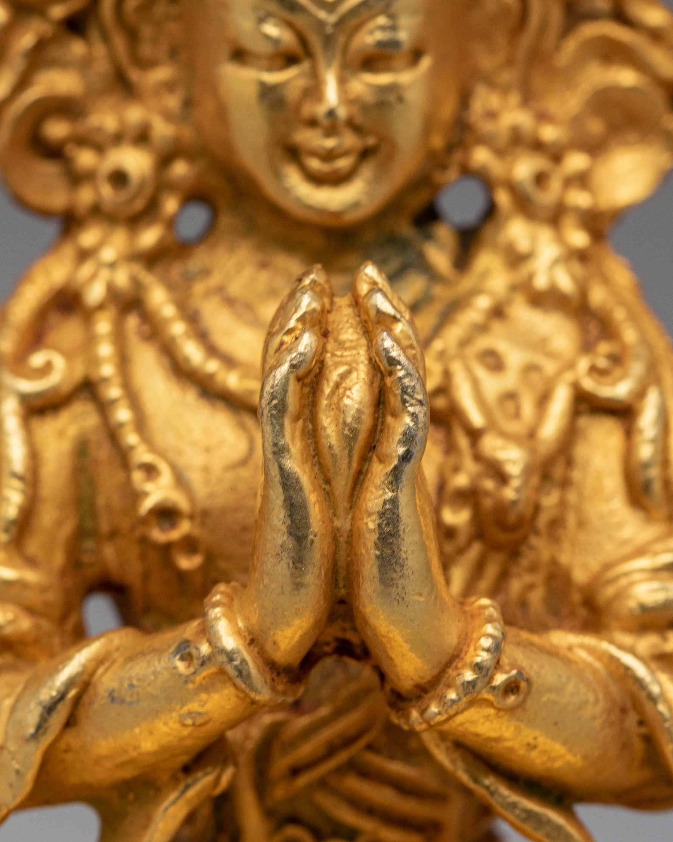 Sacred Chenrezig Buddhist Statue | Copper Altar Figurine