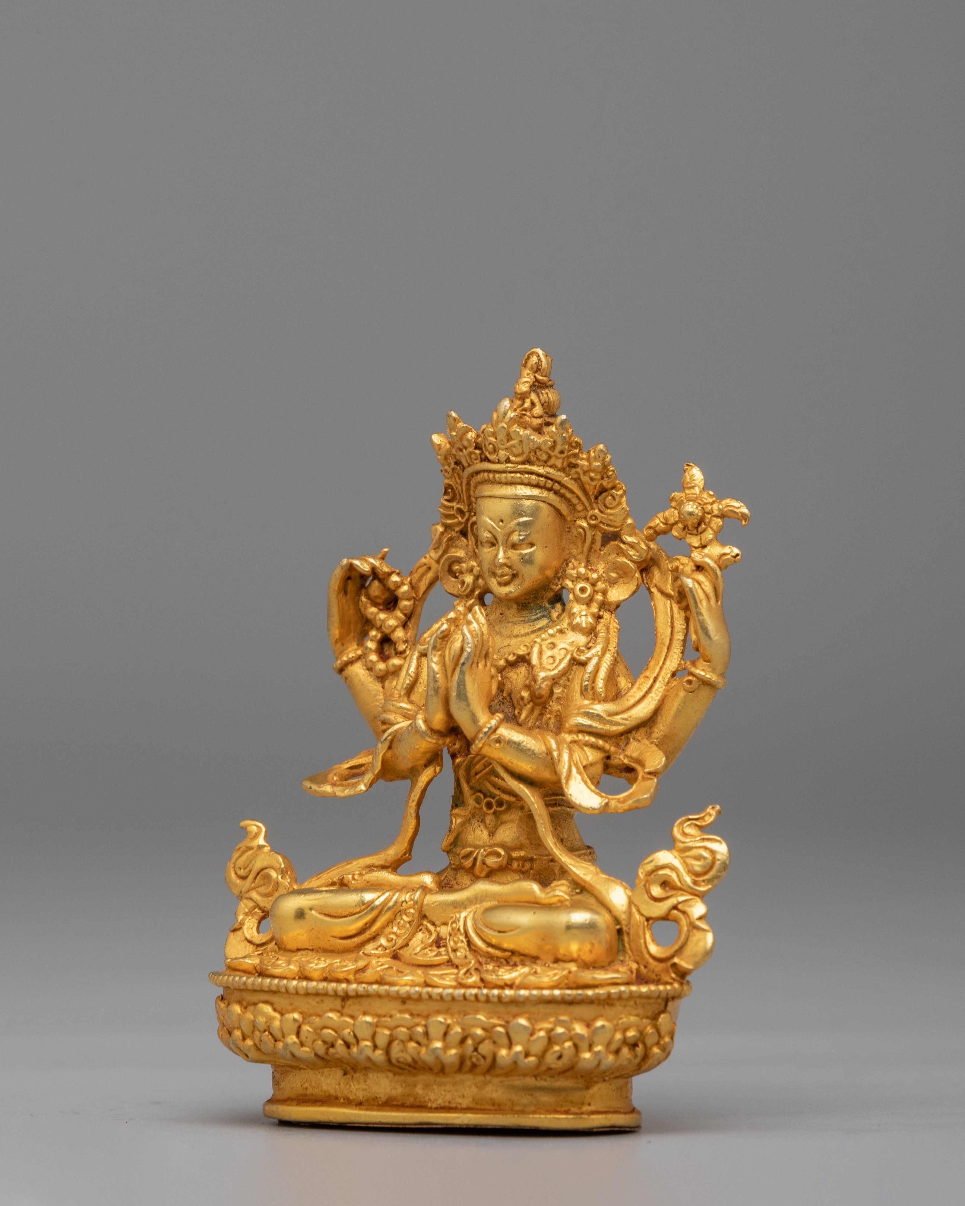 Sacred Chenrezig Buddhist Statue | Copper Altar Figurine