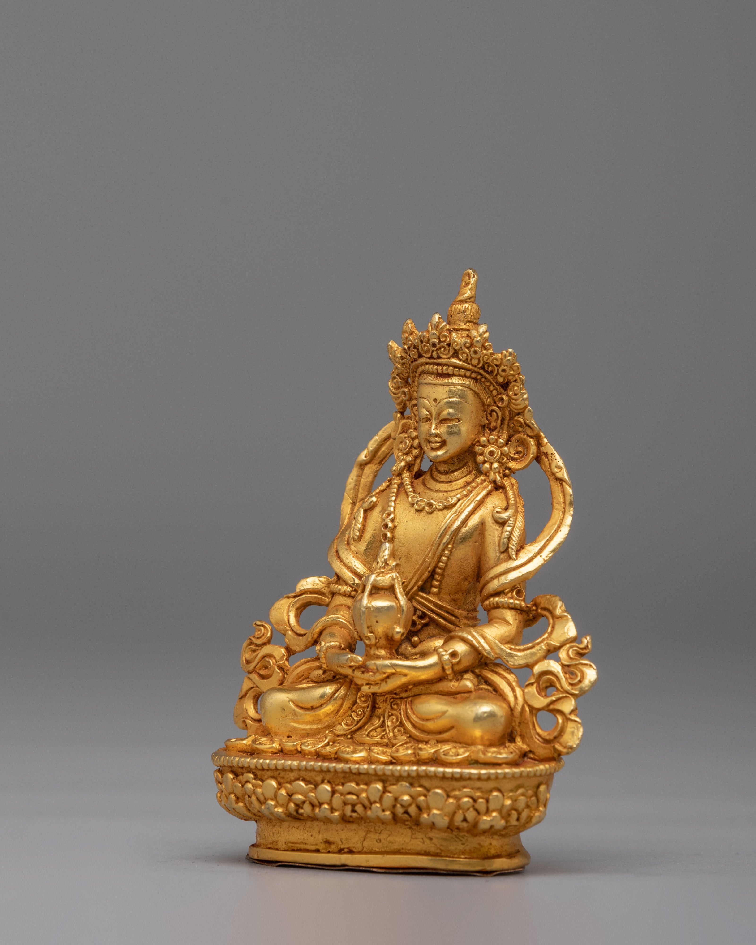 Sacred Amitayus Long Life Buddha Statue | Handmade Tibetan Sculpture