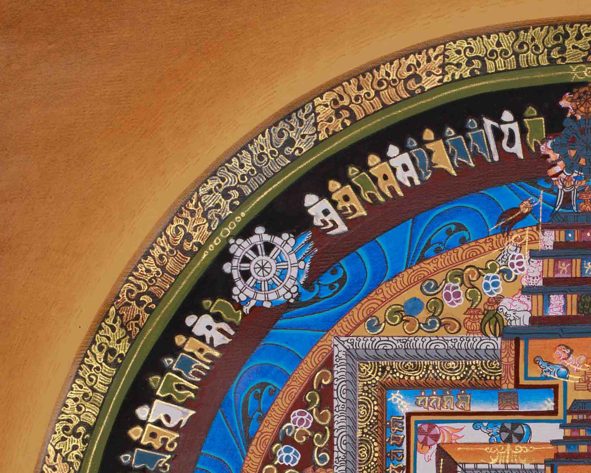 Sacred Art Of Kalachakra Mandala | Spiritual Wheel Of Time Mandala | Meditation & Spiritual Altar