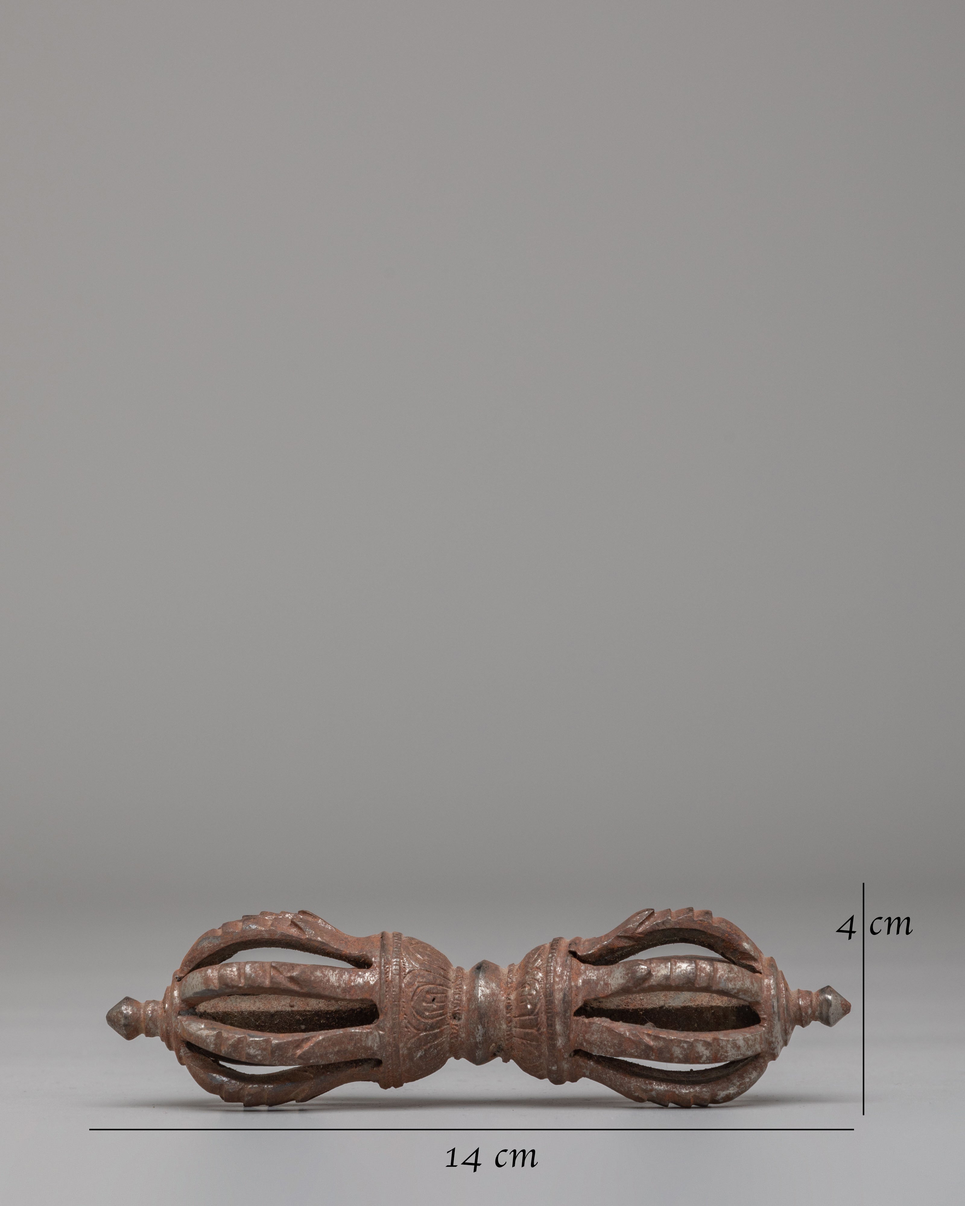 Buddhist Ritual Vajra Dorje | Iron Thunderbolt Scepter | Sacred Altar Tool