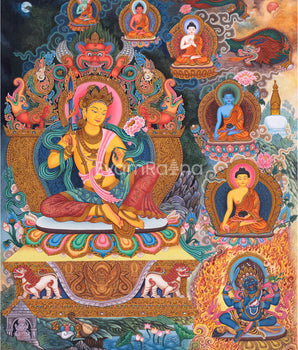 Manjushri Thangka Print | Bodhisattva Deity For Compassion | Himalayan Art