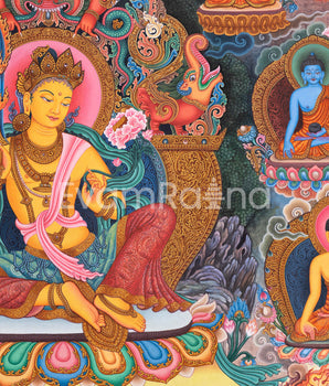 Manjushri Thangka Print | Bodhisattva Deity For Compassion | Himalayan Art