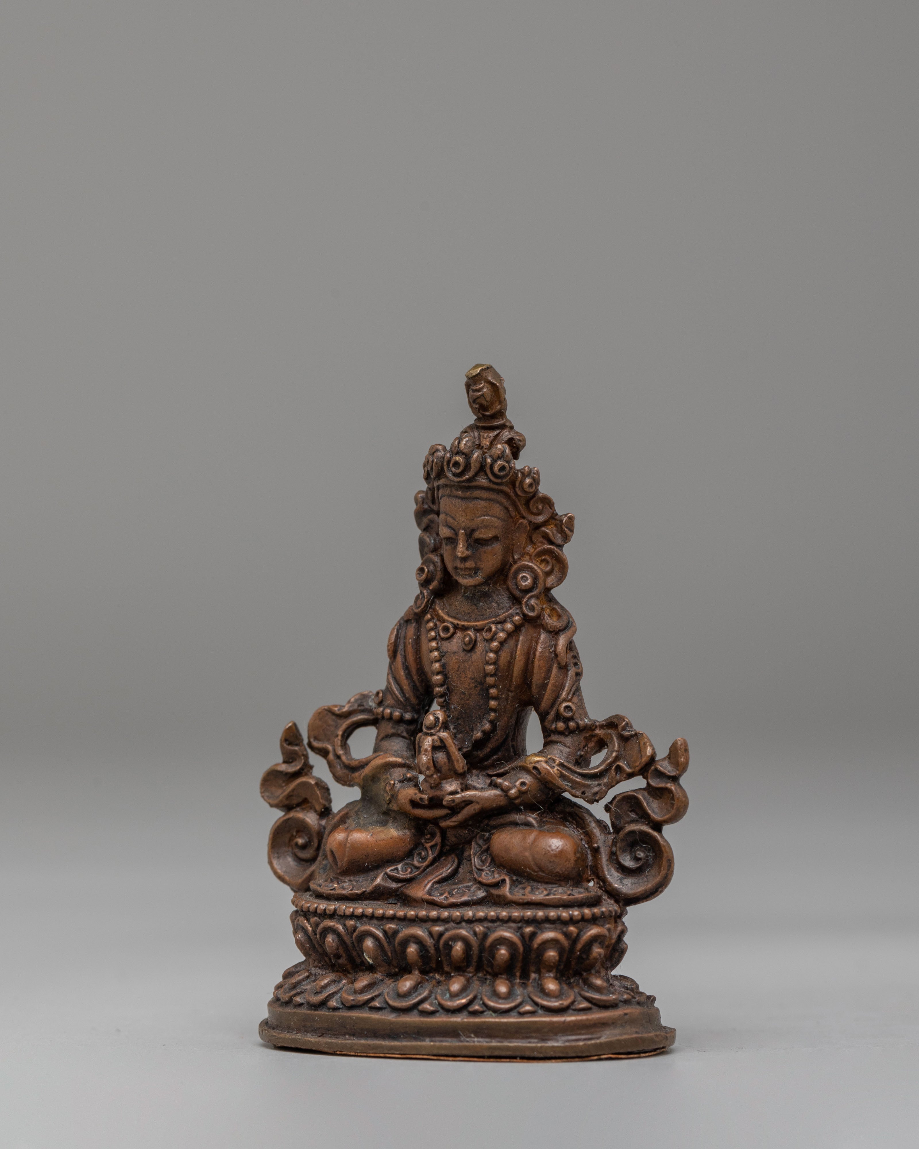Himalayan Amitayus Buddha Statue | Handmade Oxidized Copper Sculpture