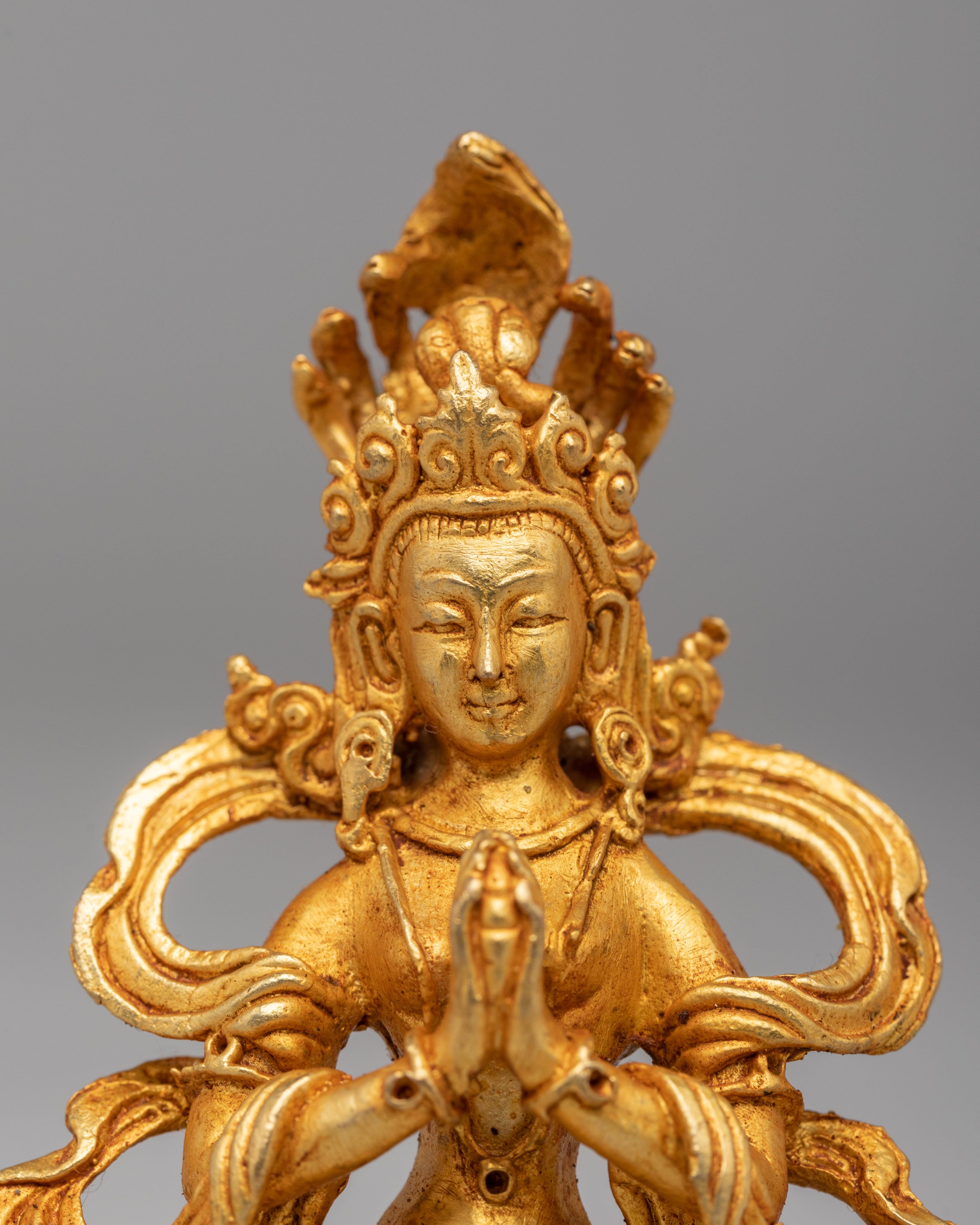 Handmade Naga Kanya Statue | Copper Body with Gold Plating