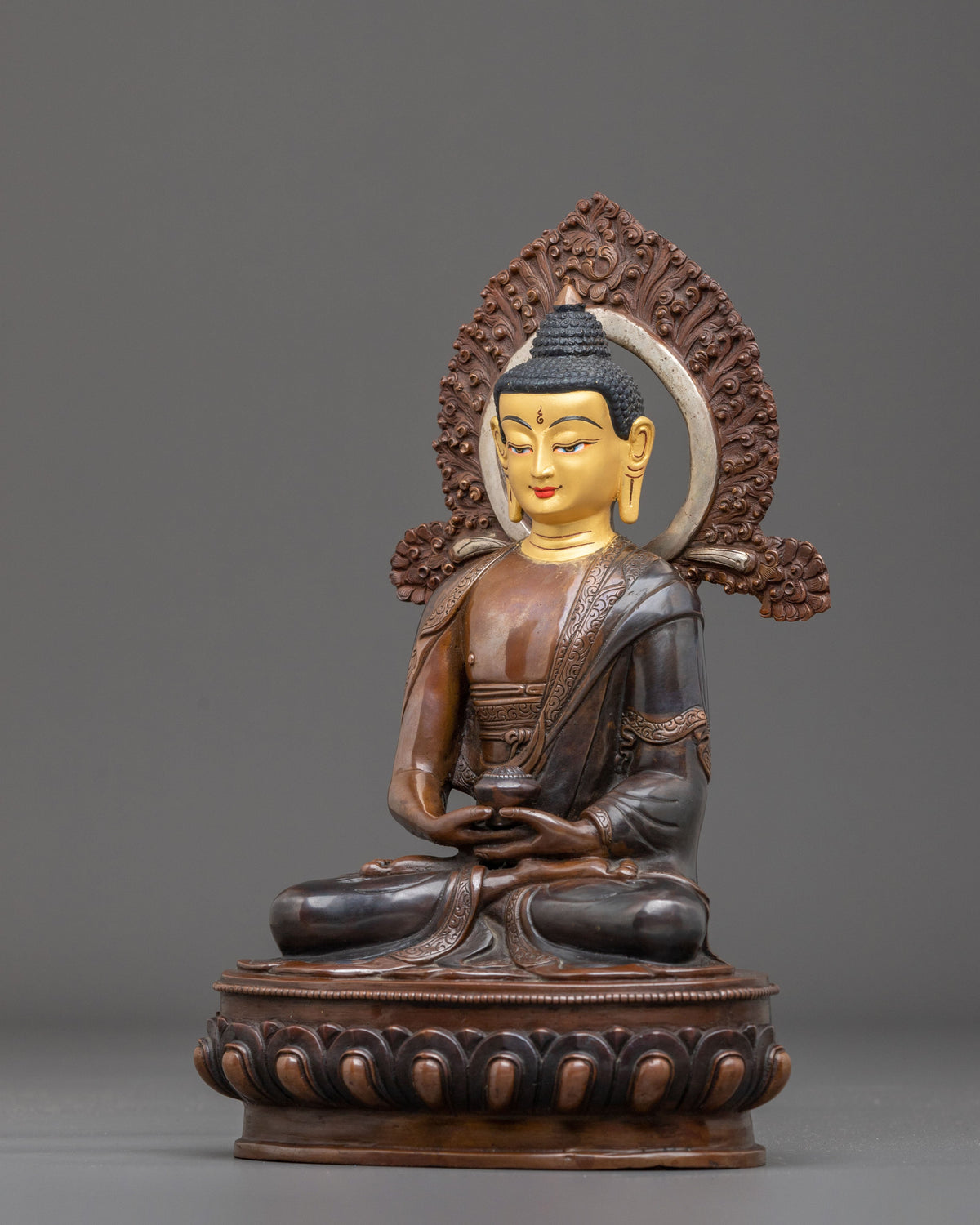 Pure Land Buddha Amitabha Statue | 24K Gold Gilded Buddhist Sculpture