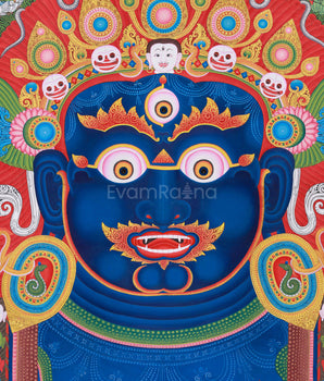 Bhairav Thangka Print | Mahakala Canvas Print for Divine Protection