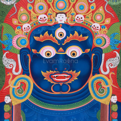 Bhairav Thangka Print | Mahakala Canvas Print for Divine Protection