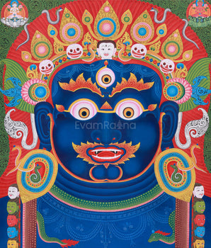 Bhairav Thangka Print | Mahakala Canvas Print for Divine Protection