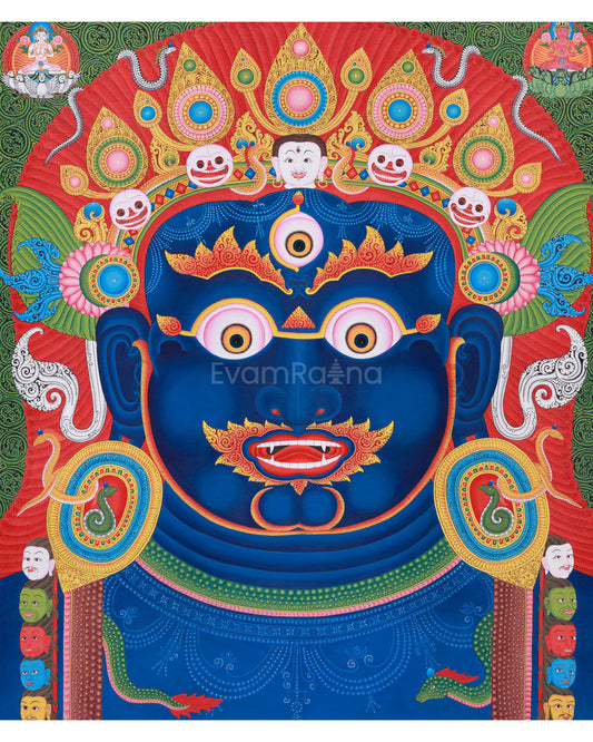 Bhairav Thangka Print | Mahakala Canvas Print for Divine Protection