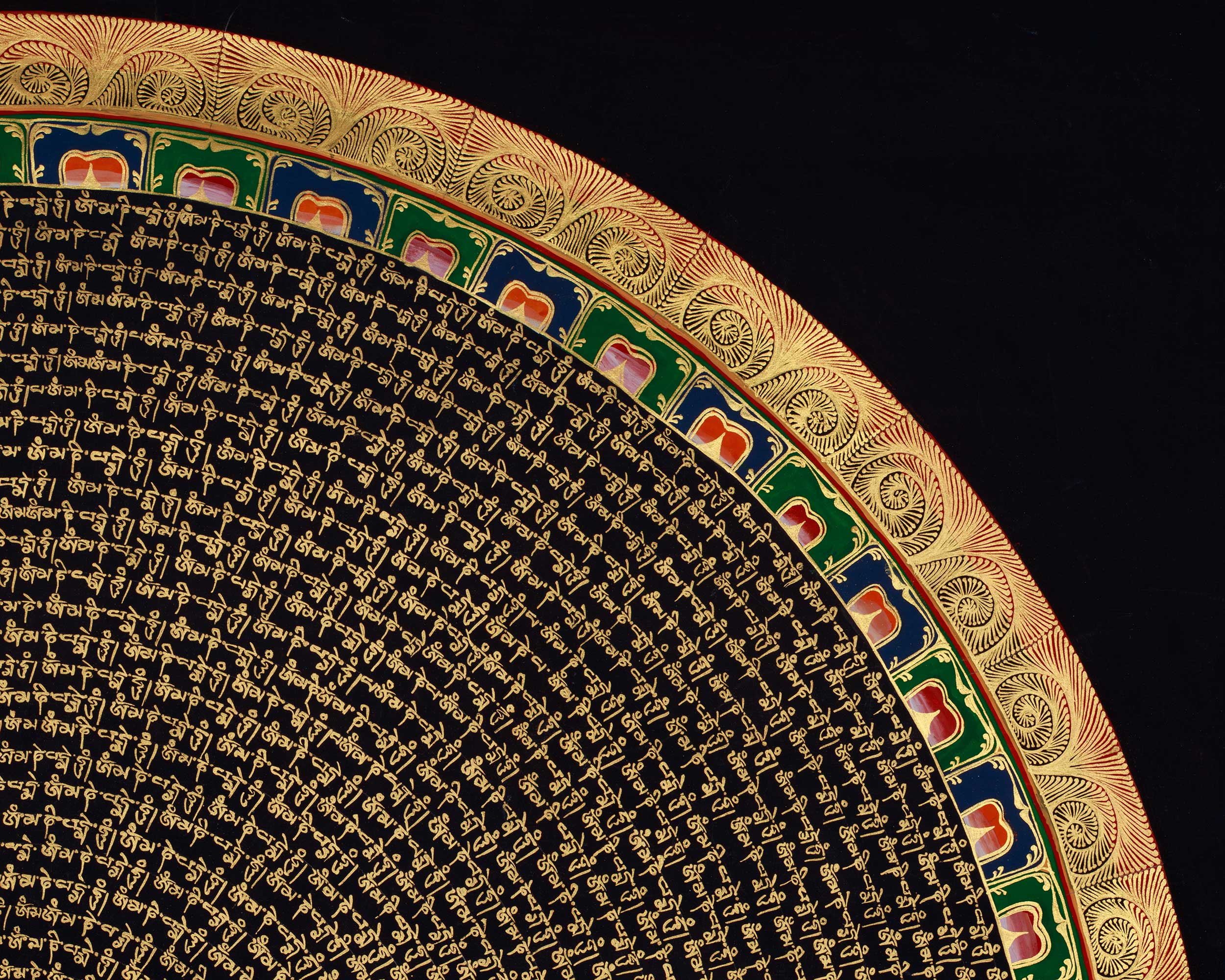Sacred Mantra Mandala Artwork | Himalayan Buddhist Meditation Art | Home Decor