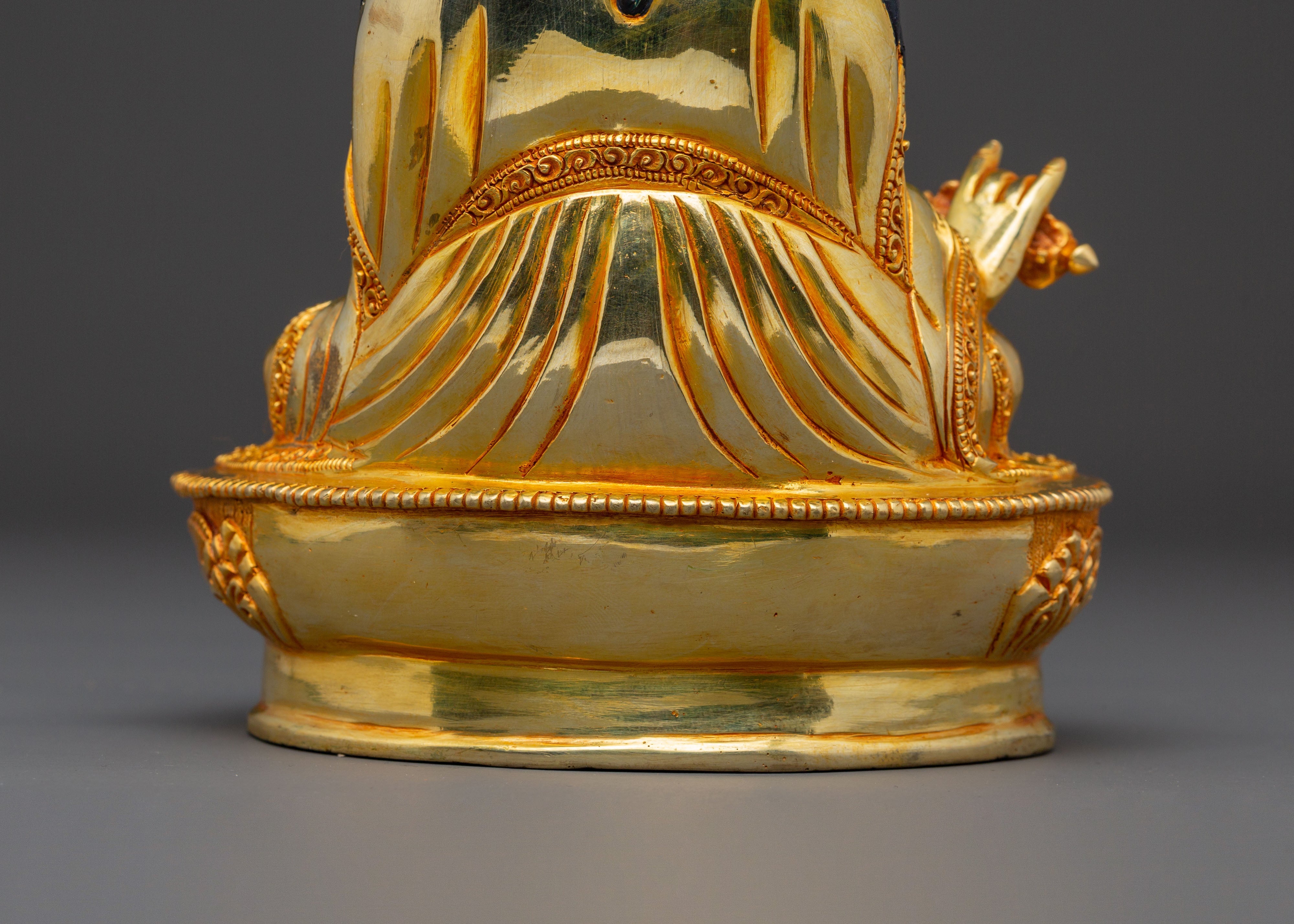 Guru Rinpoche Blessing Statue: 24K Gold Gilded Serenity