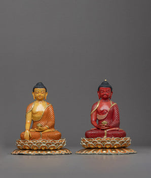 Two Buddha Set Statue | Buddhist Shrine Decor Statue