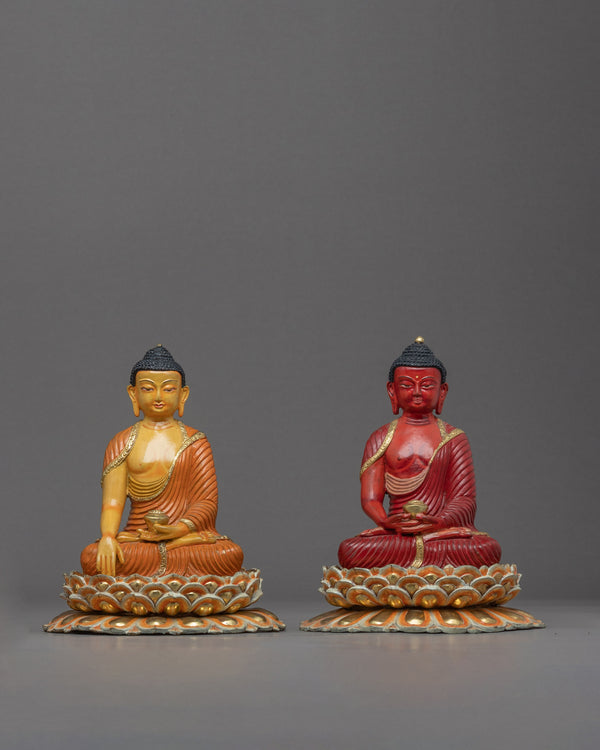 Two Buddha Set Statue | Buddhist Shrine Decor Statue