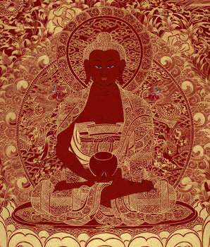 Red Amida Buddha Thangka | Lord of the Western Pure Land and Infinite Light