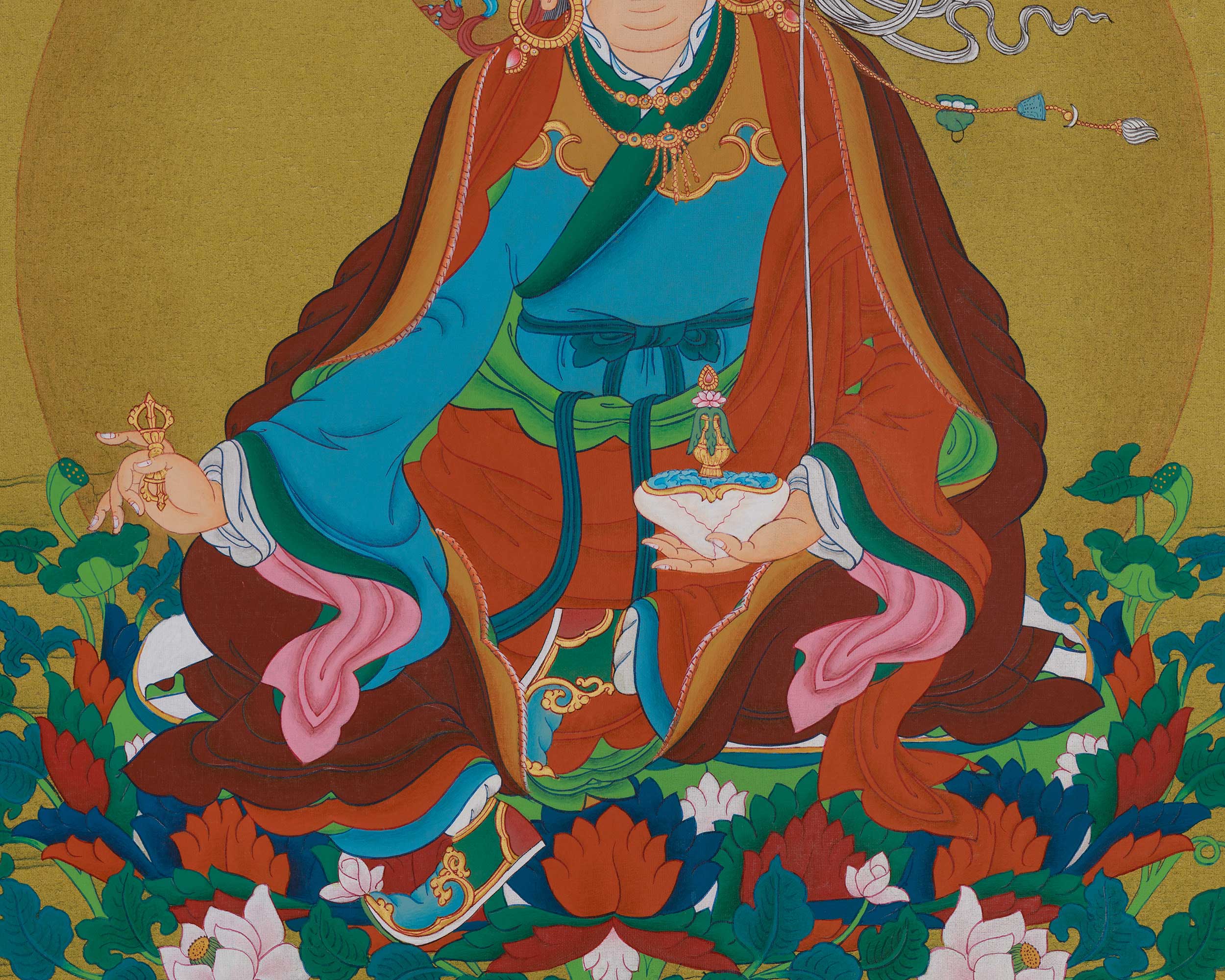Tibetan Guru Rinpoche Art | Padmasambhava Buddhist Thangka