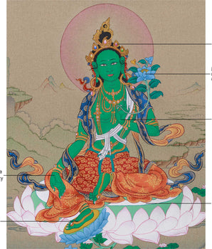 Green Tara Thangka Goddess of Compassion | Mother of Liberation