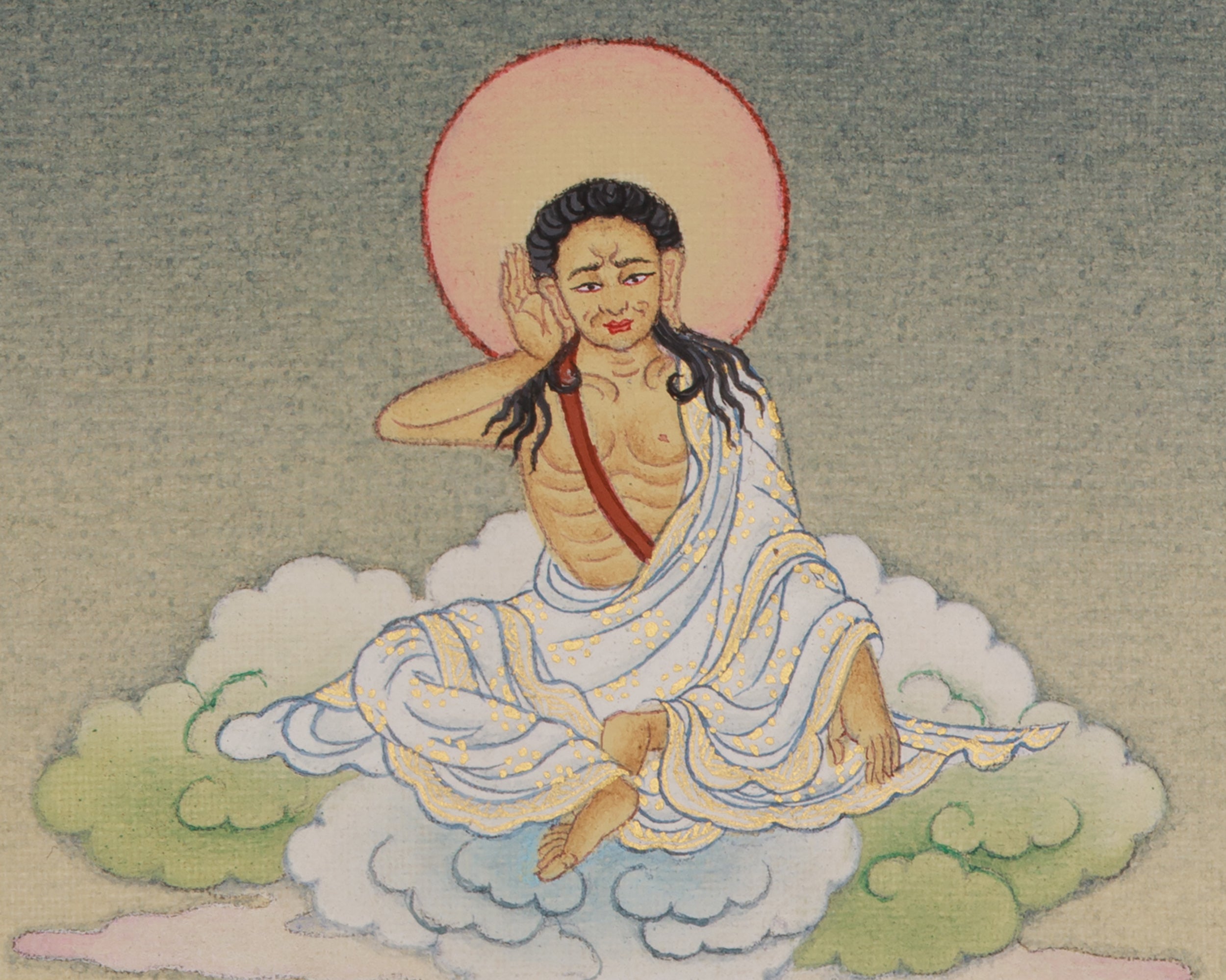 Tsheringma with Milarepa Thangka | Tibetan Artwork for Longevity and Wisdom