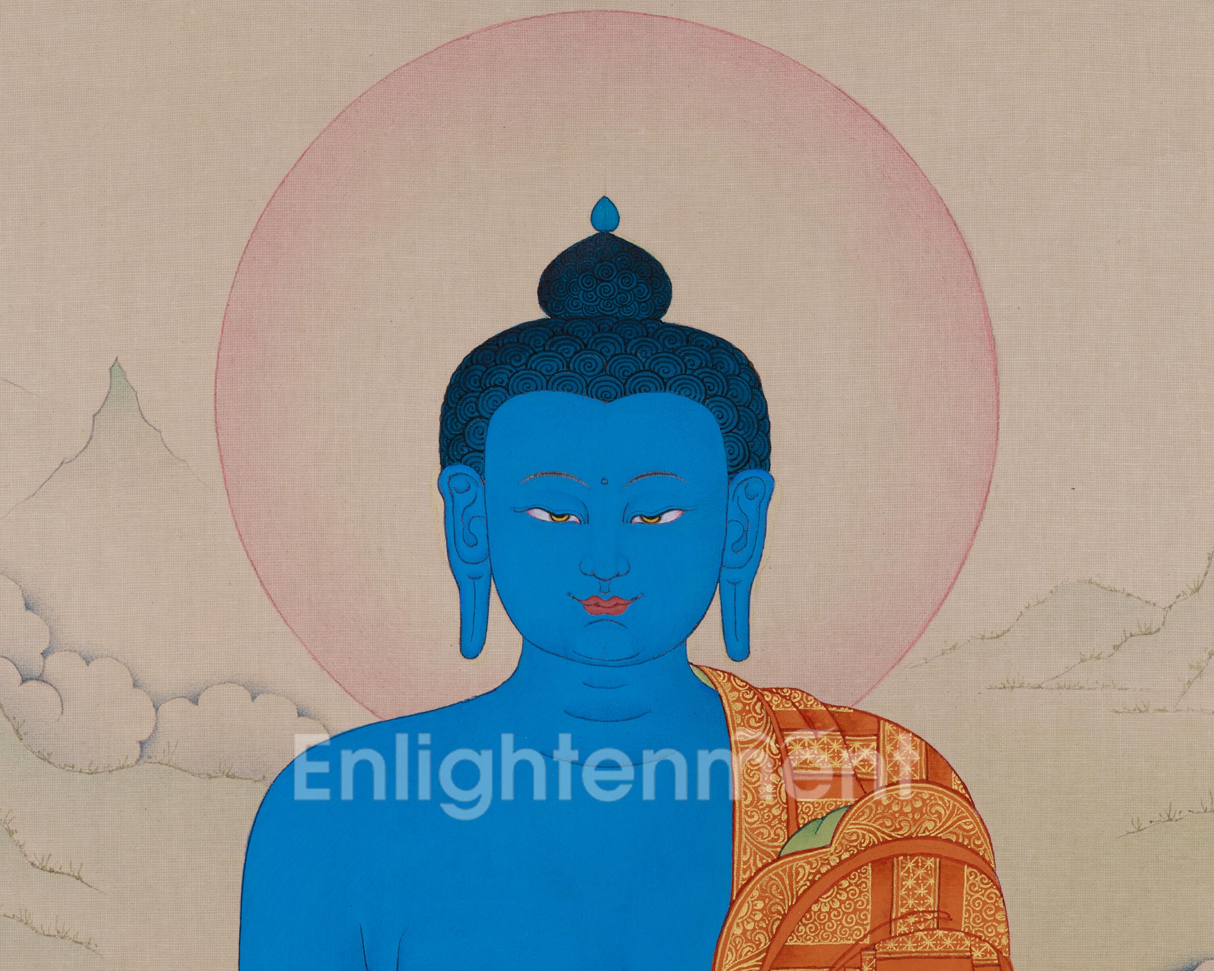 Tibetan Medicine Buddha Art | Bhaisajyaguru Thangka | Healing Deity