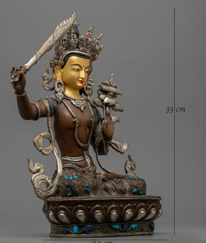 wisdom deity manjushri sculpture
