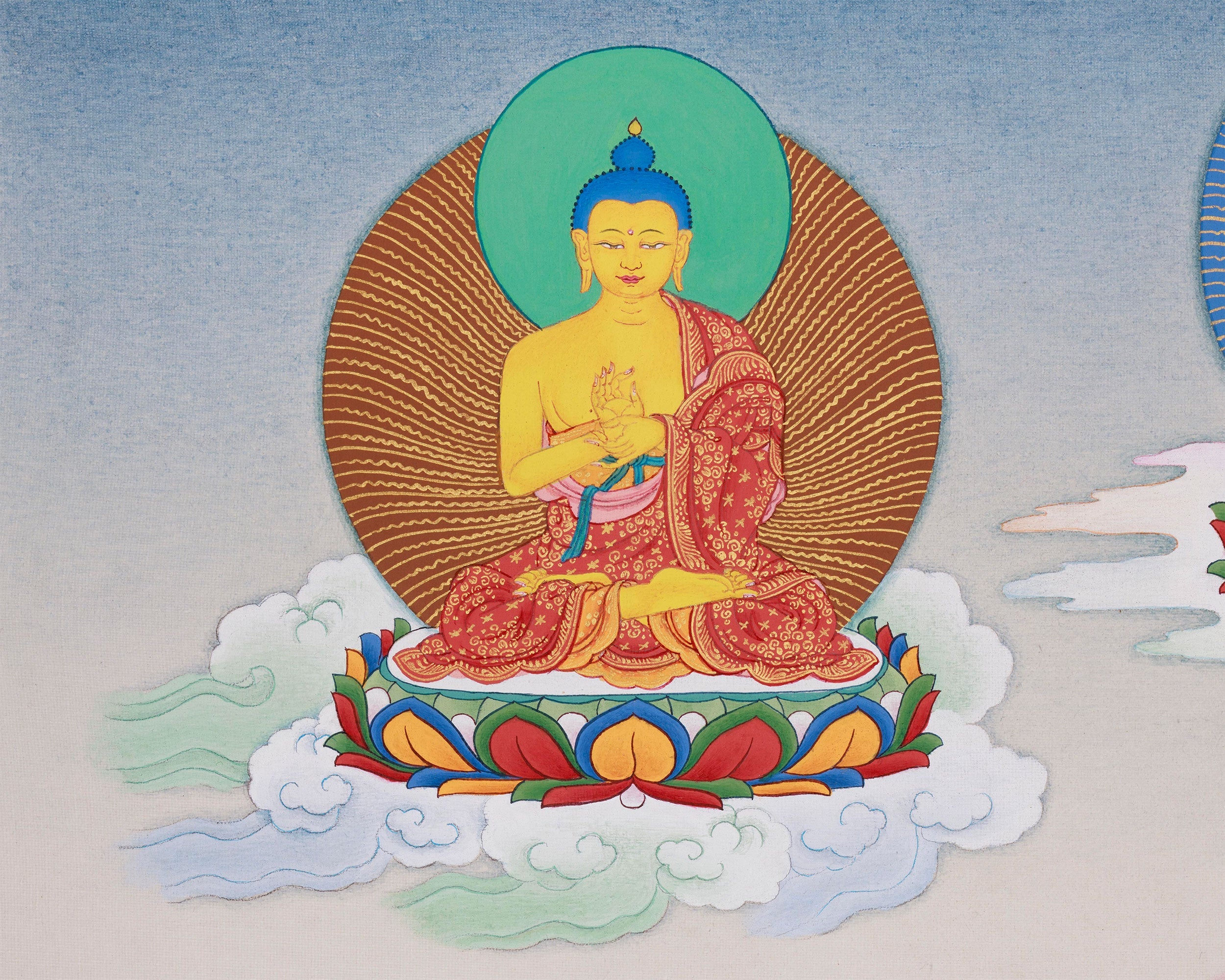 Tibetan Eight Medicine Buddha | A Sacred Thangka of Healing and Protection