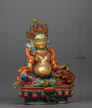 Dzambhala Handmade Colored Statue | Wealth and Prosperity Deity