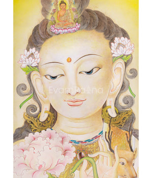 Traditional Chenresig Canvas Print | Nepalese Art | Compassionate Deity
