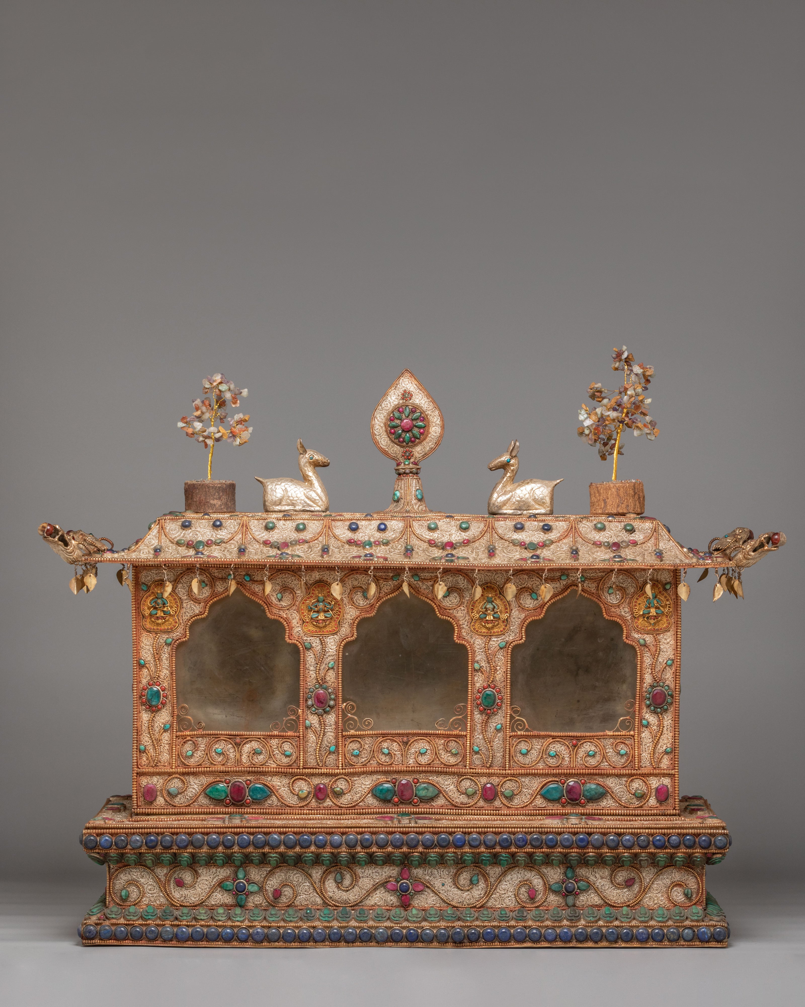 Handmade Altar Box With Statue | Tibetan Shrine for Meditation & Spiritual Practice