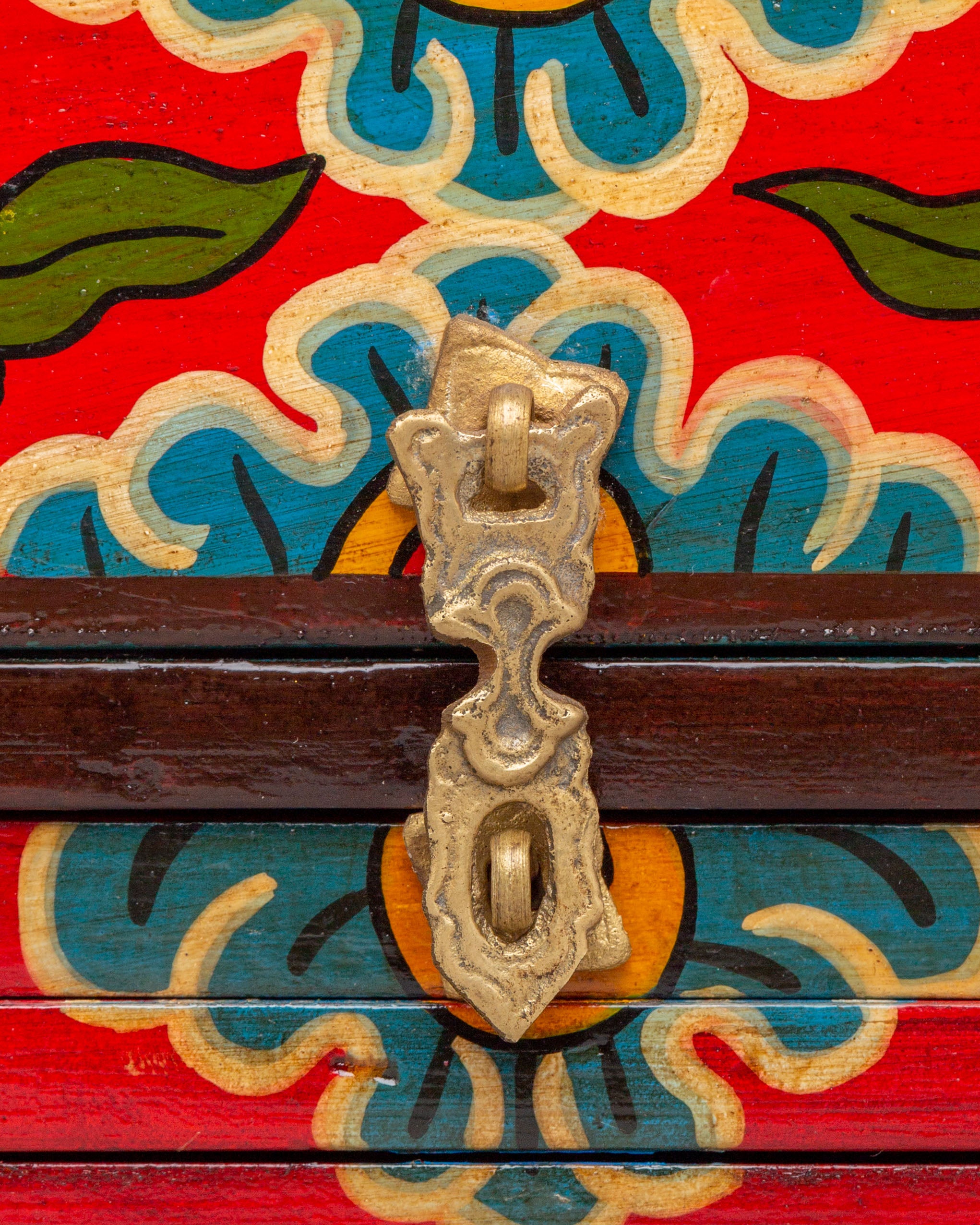 Spiritual Handcrafted Tibetan Altar Box with Deity Statues