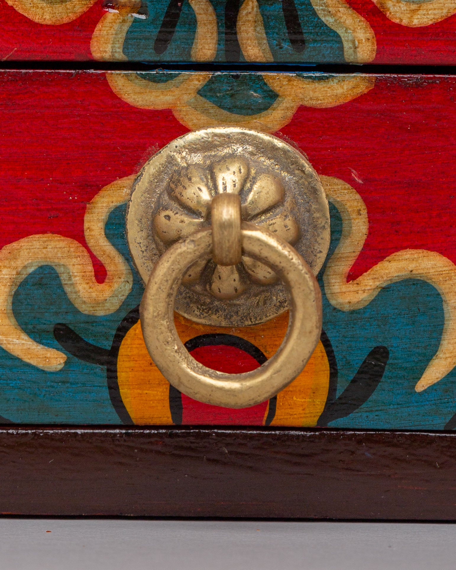 Spiritual Handcrafted Tibetan Altar Box with Deity Statues