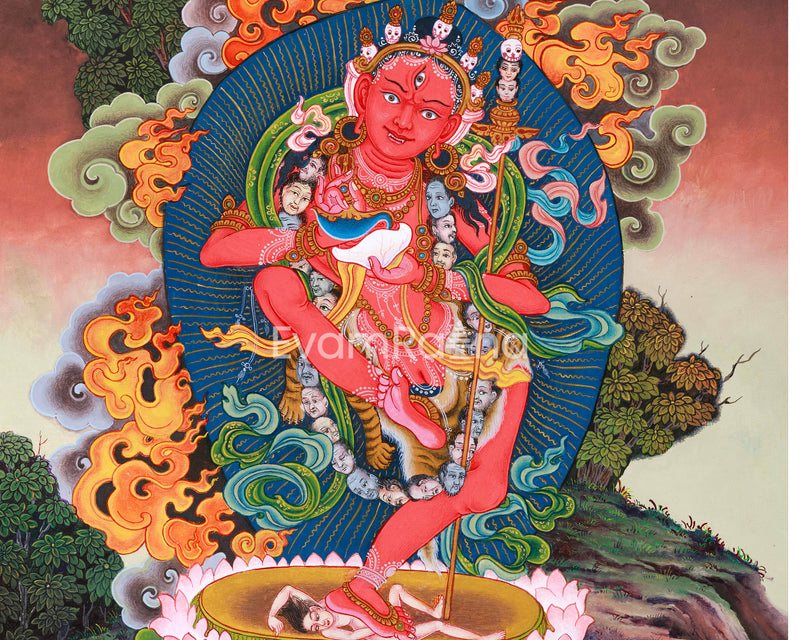 Dakini Dorje Phagmo Thangka Print | High Quality Giclee Canvas Print | Divine Feminine Energy