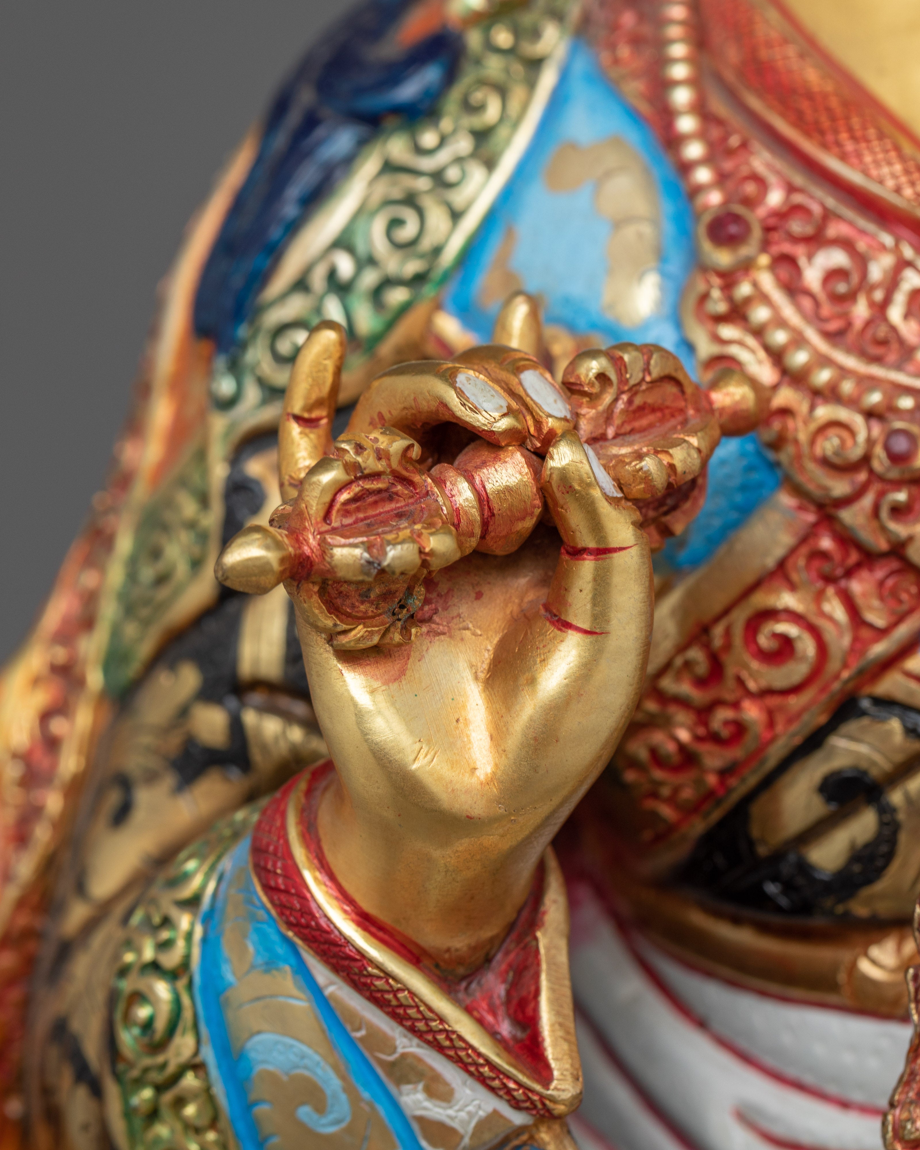 Guru Rinpoche A Tantric Master Colored Statue | Embodiment of Wisdom and Power