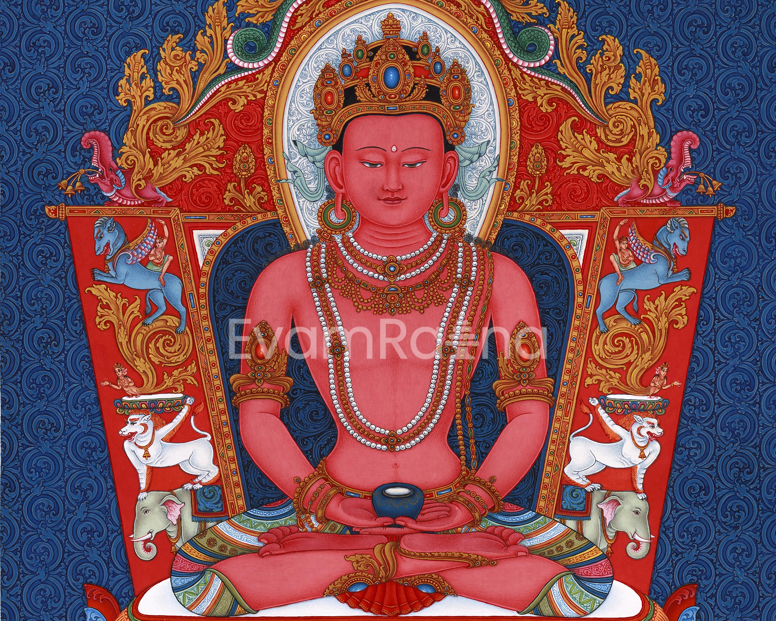 High-Quality Amitabha Buddha Giclee Canvas Print | A Spiritual Journey to Pure Land