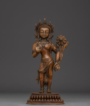 Oxidized Copper Padmapani Statue