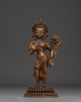 Oxidized Copper Padmapani Statue