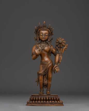 Oxidized Copper Padmapani Statue