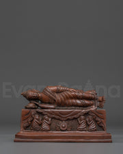 Sleeping Buddha Oxidized Copper Statue | Reclining Buddha Art
