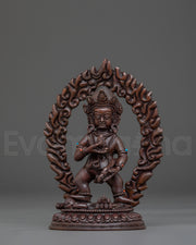 Black Dzambhala Sacred Sculpture | Buddhist Wealth Deity